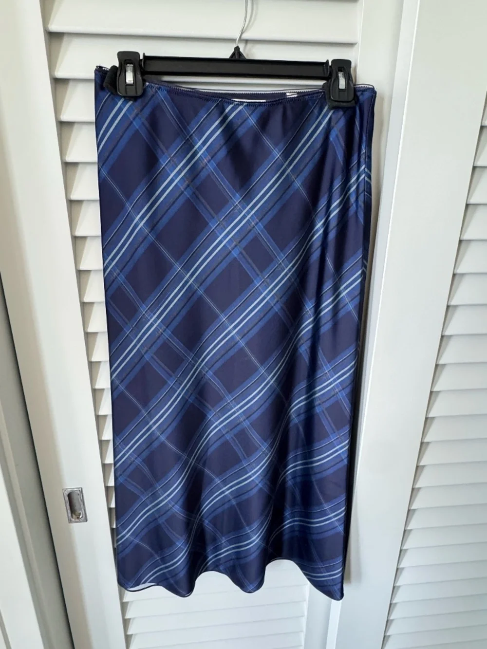 Vince Plaid Satin Slip Skirt Waist Detail S
